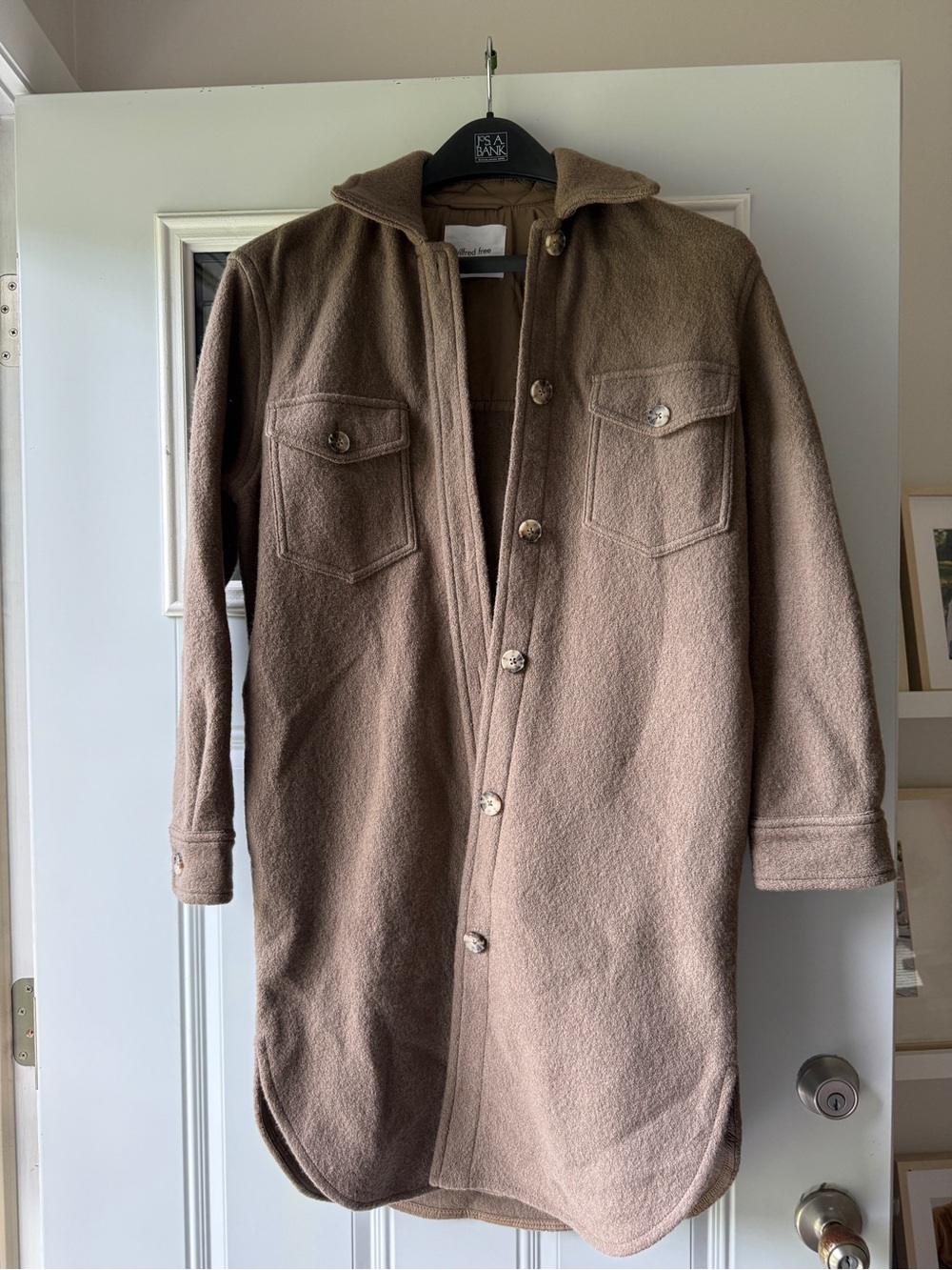 Aritzia Wilfred Free Wool Blend Brown Shirt Jacket